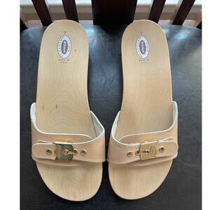 Vintage Dr. Scholl's "The Original" Wooden Sandals – Made in Italy – Size 7